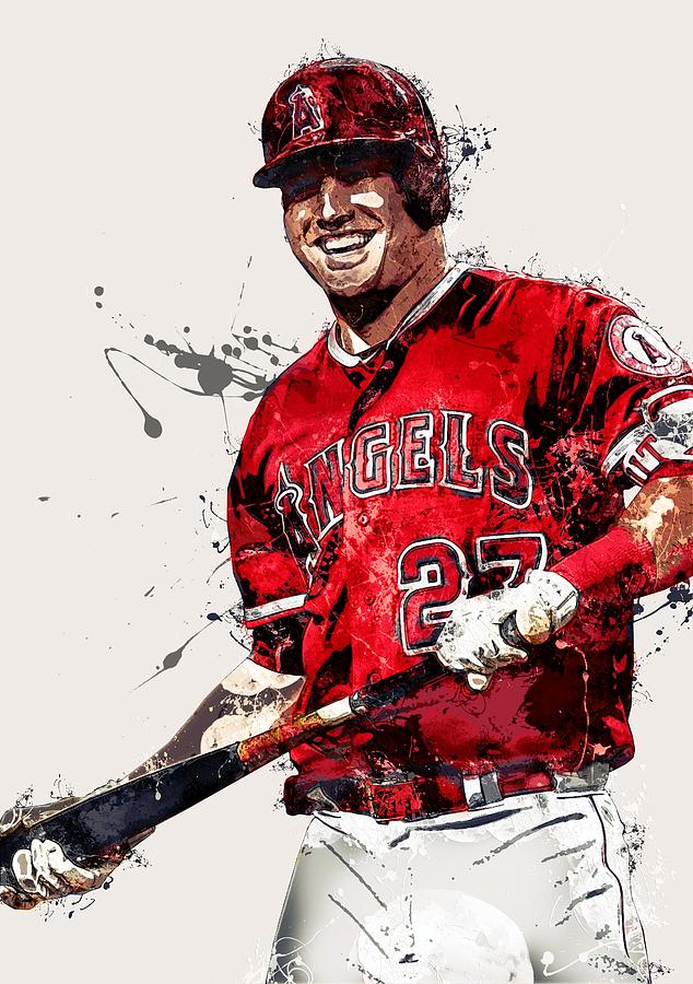 Mike Trout Digital Art by Piero Sorsby