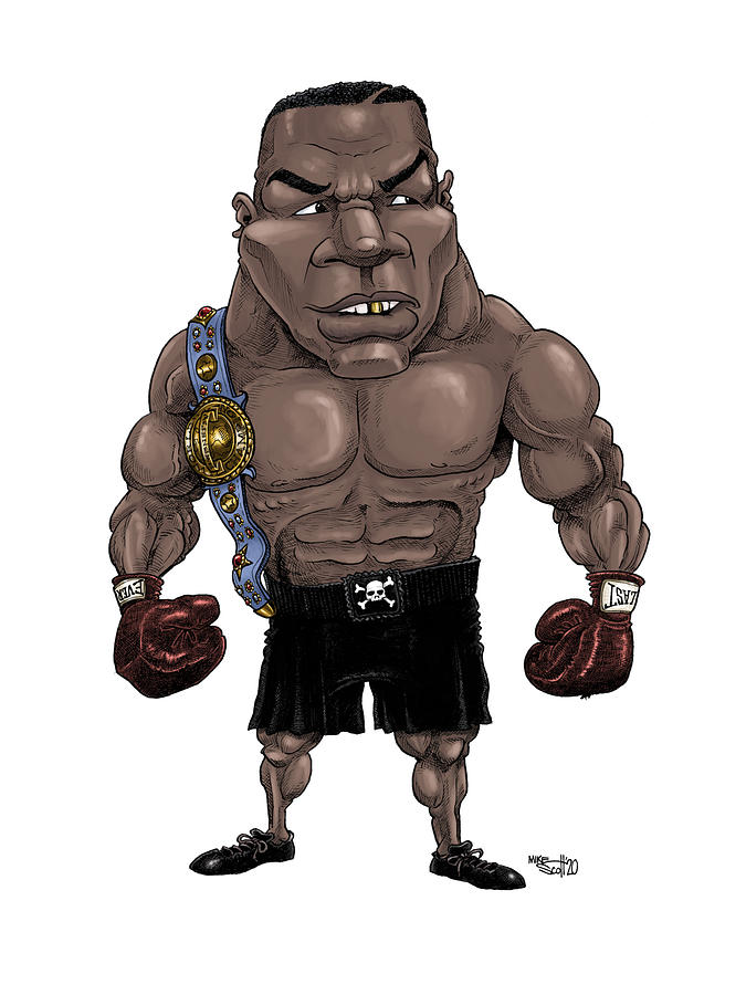 Mike Tyson in color Drawing by Mike Scott