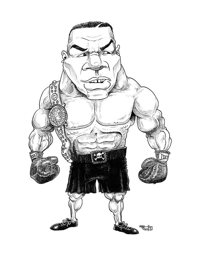 Mike Tyson Drawing by Mike Scott