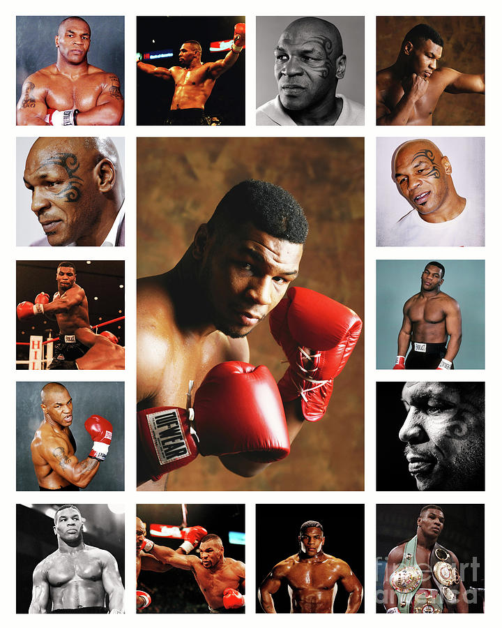 Mike Tyson The Baddest Man on the Collage Art Digital Art by GnG