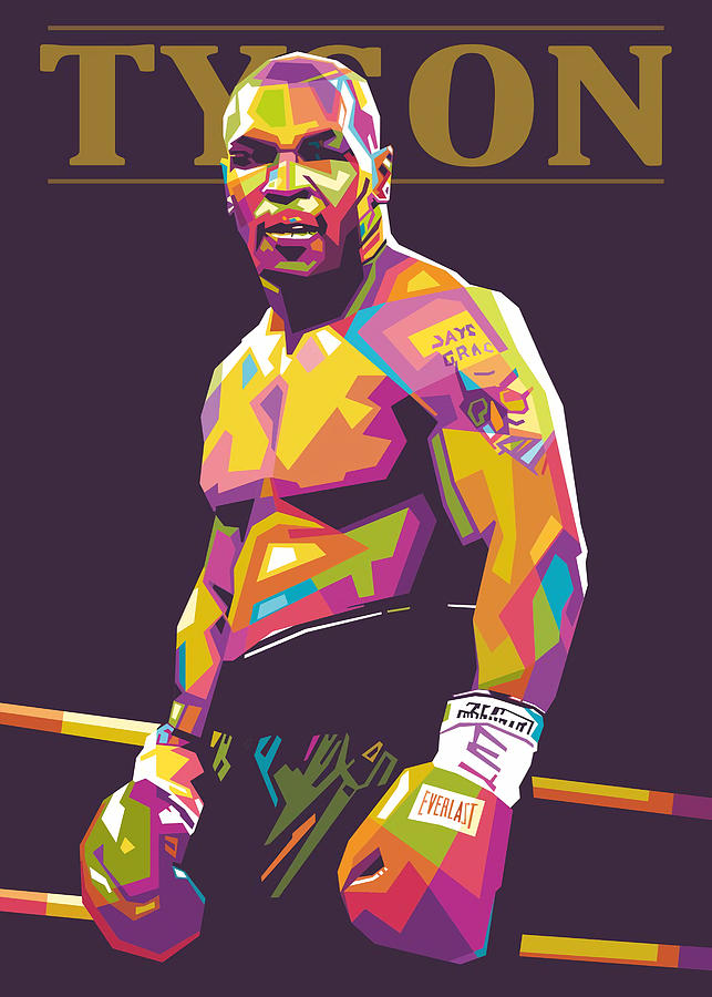 Mike Tyson Wpap Art Poster Royyen Roy Tapestry - Textile by Jerry ...