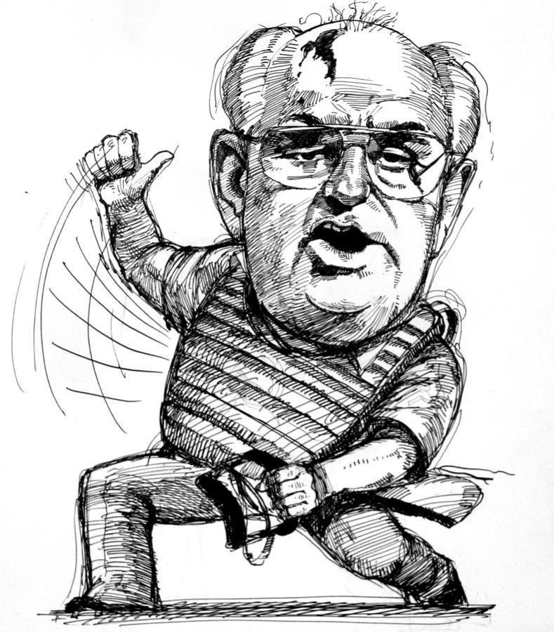 Mikhail Gorbachev Drawing by Allan Phillips Fine Art America
