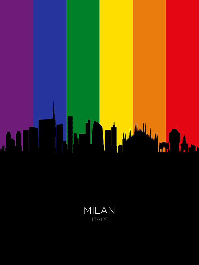Milan Italy Skyline #41 Digital Art by Michael Tompsett
