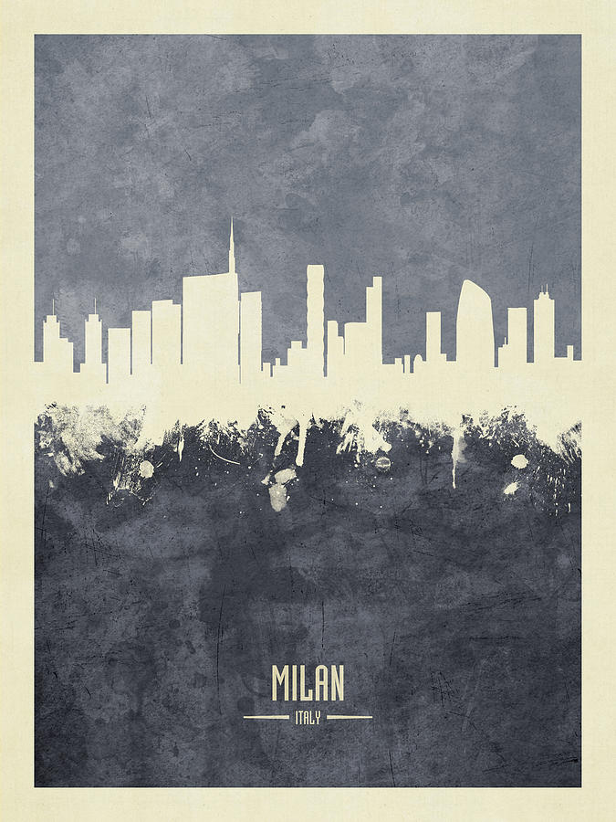 Milan Italy Skyline #64 Digital Art by Michael Tompsett