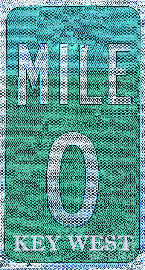Mile 0 Key West poster art Mixed Media by David Lee Thompson