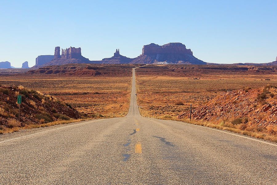 Mile Marker 13 US 163 Road to Monument Valley Photograph by Sameer Mundkur