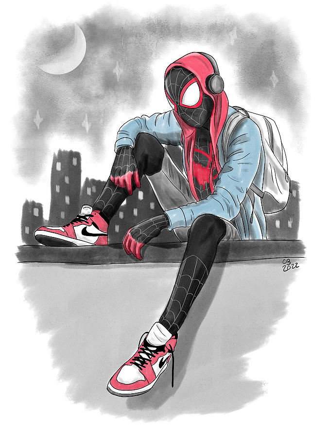 Spider-man Movie Drawing - Miles by Cailin Dorothy
