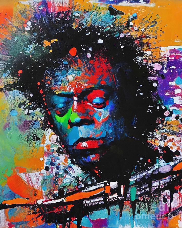 Miles Davis Abstract Art Mixed Media by Lisa Von - Fine Art America