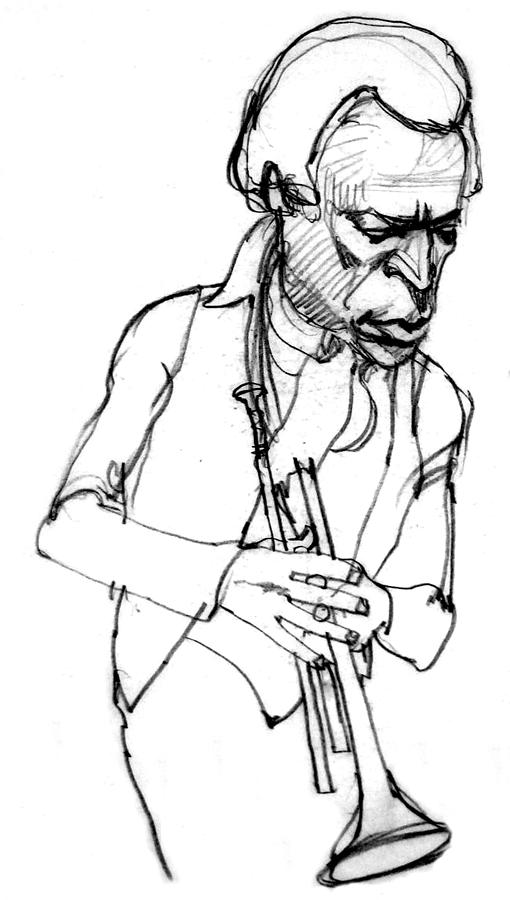 Miles Davis Drawing by Allan Phillips - Pixels