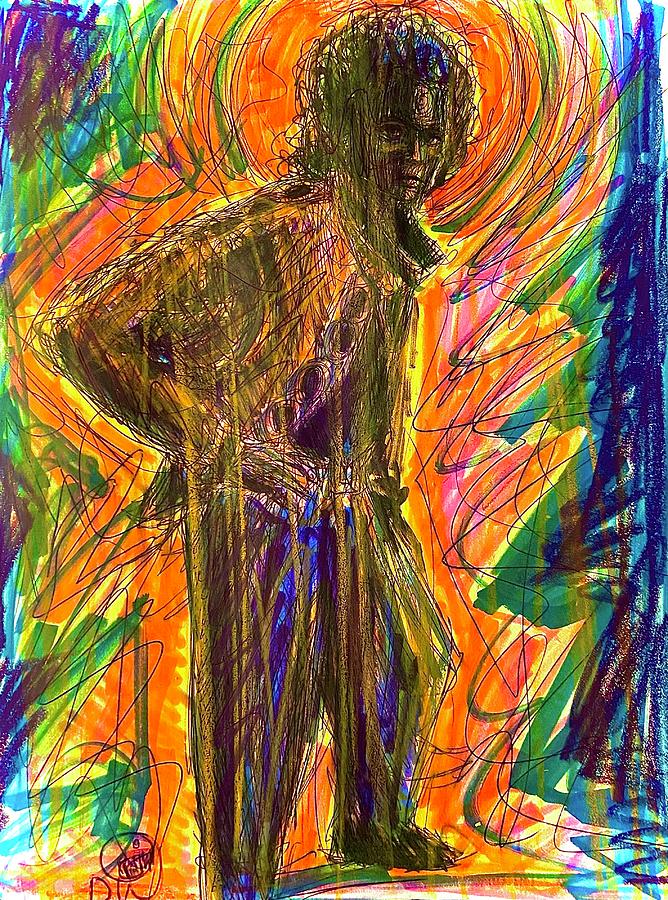 Miles Davis AMANDLA  Drawing by David Weinholtz
