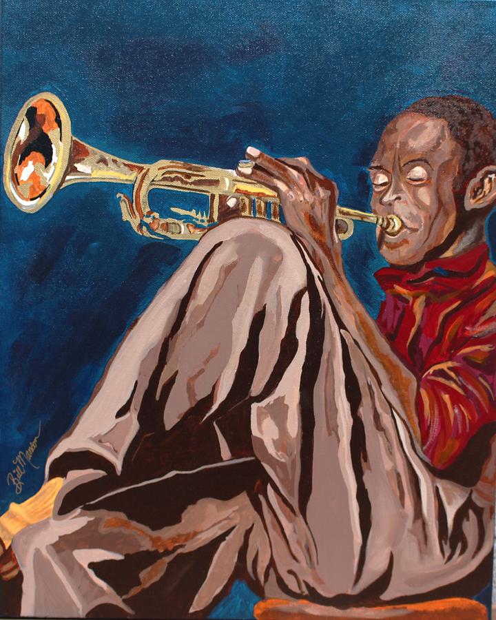 Miles Davis-Backstage Painting by Bill Manson