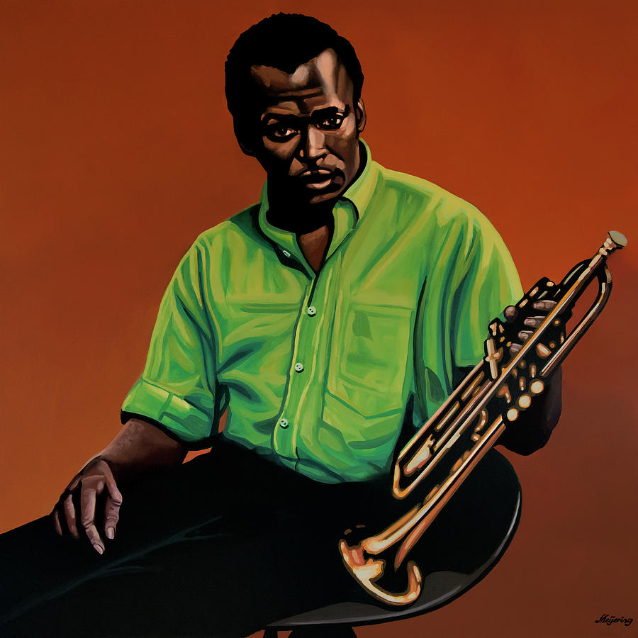 John Coltrane Painting - Miles Davis Painting 2 by Paul Meijering