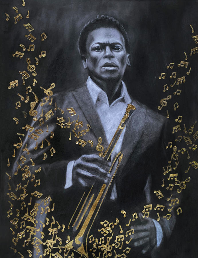 Miles Davis Portrait Drawing by Nadija Armusik Pixels