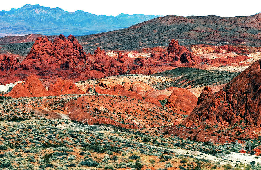 Miles of Mountains at the Valley of Fire State Park in Nevada Photograph by John Rizzuto
