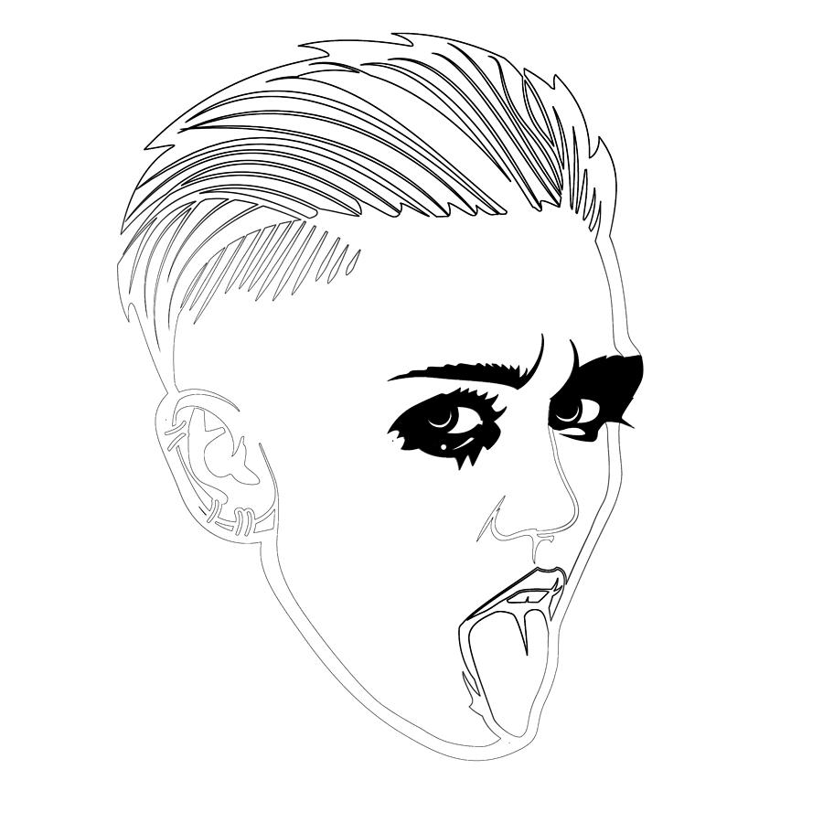 Miley Cyrus Digital Art by Naxart Studio