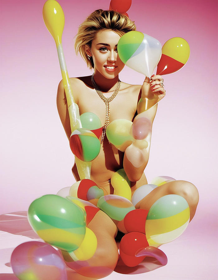 Miley Cyrus Wanna Pop Digital Art by James Barnes