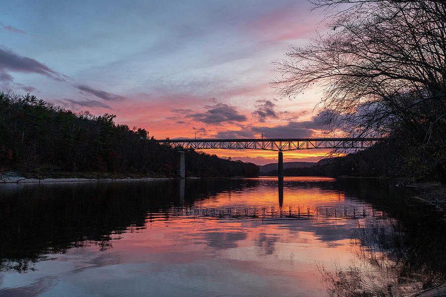 Milford PA Bridge at Sunset Photograph by Amelia Pearn