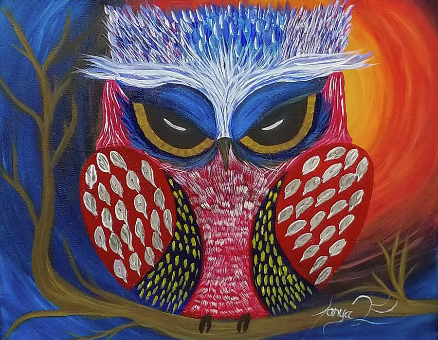 Owl Painting - Militant Owl by Darian And Tanya Ford