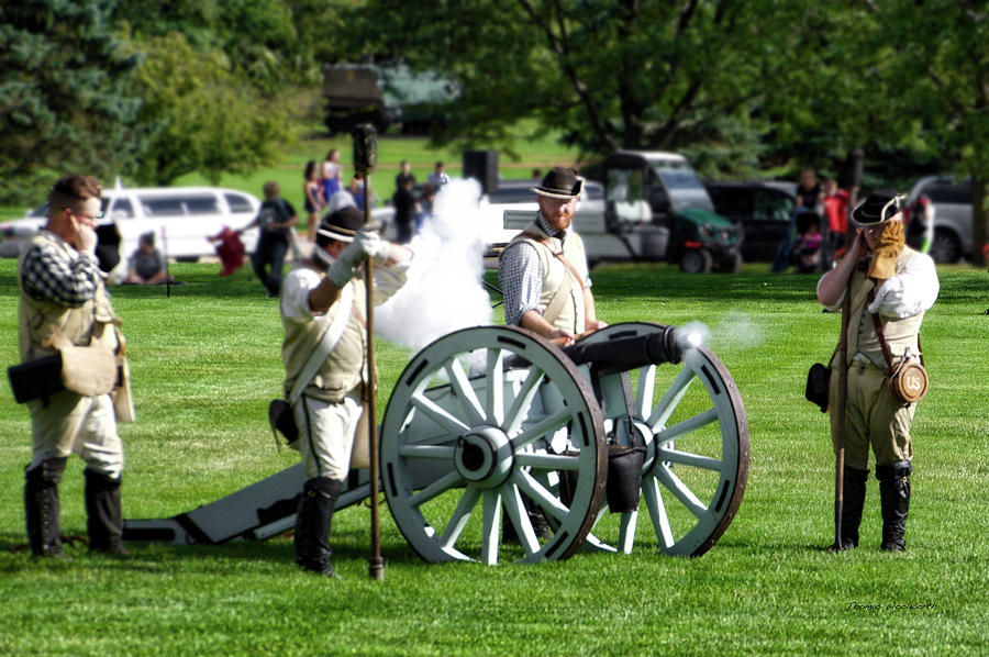 George Washington Photograph - Military Cannon Ball Leaving The Barrel Field Artillery Revolutionary War by Thomas Woolworth