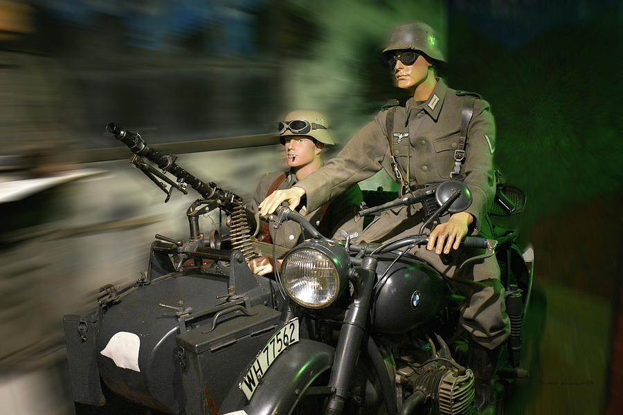 Military German Motorcycle with Side Car Photograph by Thomas Woolworth
