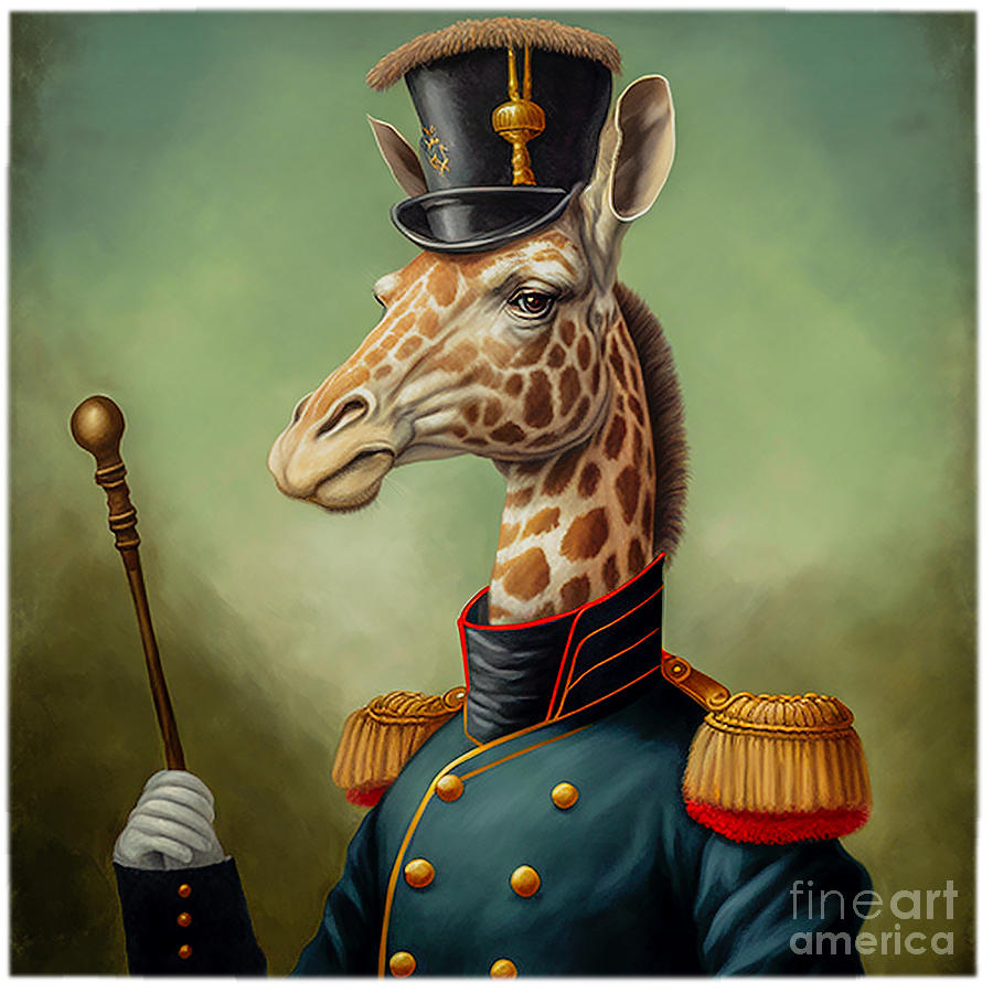 Military Giraffe Digital Art by John Lutheran - Fine Art America