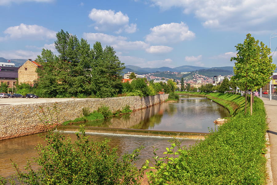 Miljacka river in Sarajevo, Bosnia and Herzegovina Photograph by Elenarts - Elena Duvernay photo
