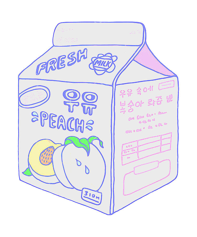  Cute kawaii milk carton - Food T-Shirt : Clothing