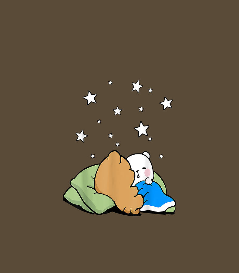 Milk Mocha Bear Sleeping Under The Stars Love Kiss Valentine Digital ...