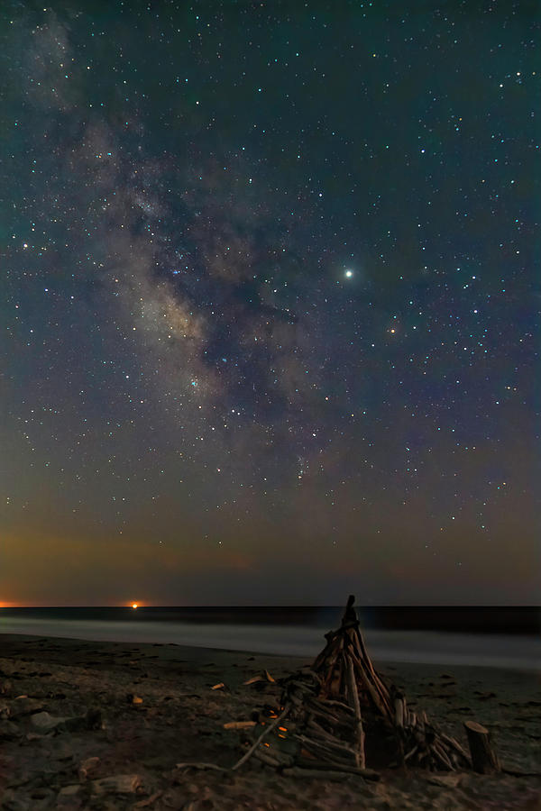Milky Way and Driftwood Teepee Photograph by Lindsay Thomson