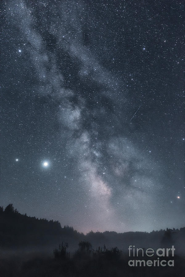 Milky Way and Fog Photograph by Masako Metz