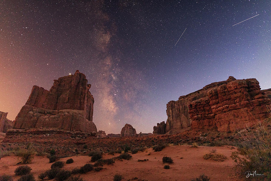 Milky Way and Meteors Photograph by Dan Norris