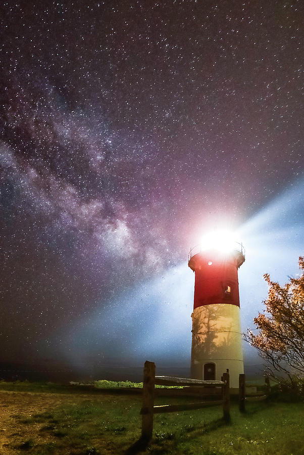 Milky Way and Nauset Lighthouse Photograph by Juergen Roth