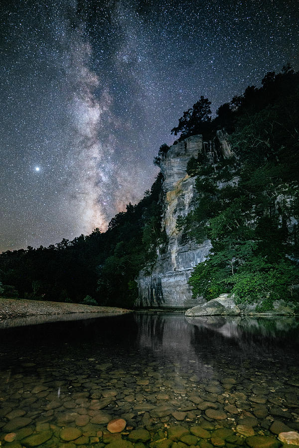 Landmark Photograph - Milky Way and Roark Bluff by Jeff Rose
