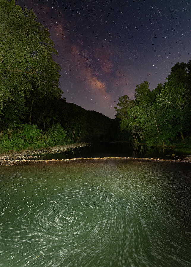Milky Way at Ponca Low Water Bridge Photograph by Hal Mitzenmacher