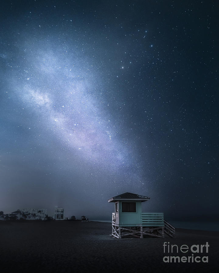 Beach Photograph - Milky Way at Venice Beach, Florida by Liesl Walsh