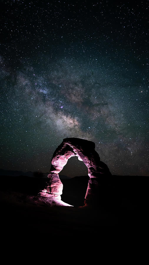 Milky Way Delicate Arch Vertical Photograph by William Kennedy