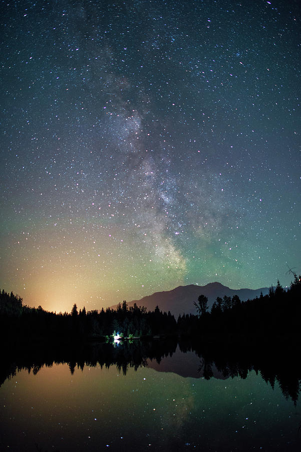 Milky way from Gold Creek Pond Digital Art by Michael Lee