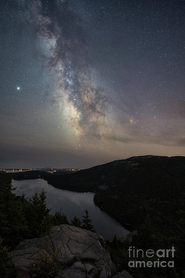 Acadia National Park Photograph - Milky Way Galaxy From North Bubble overlooking Jordan Pond  by Michael Ver Sprill
