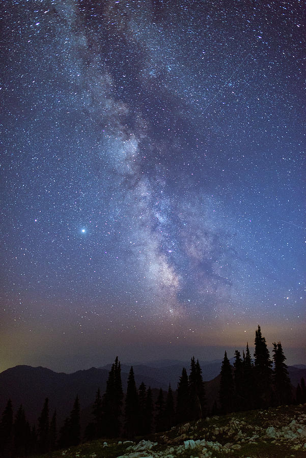 Milky Way in Mt Rainier Wilderness Digital Art by Michael Lee