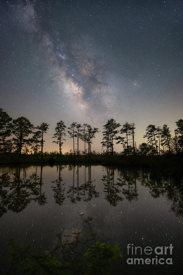 Milky Way Marsh Reflections at Mackay Island North Carolina  Photograph by Michael Ver Sprill