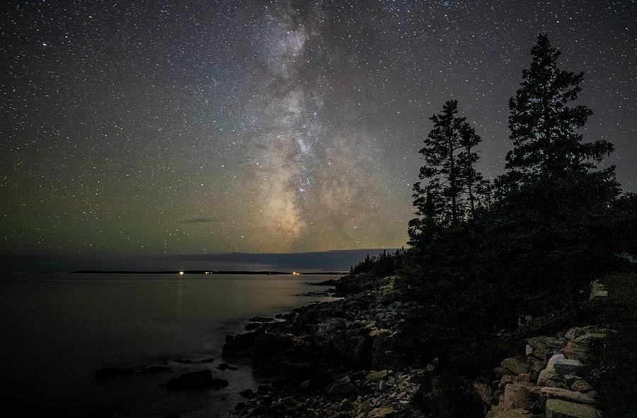 Milky Way over Acadia Western Point Photograph by GeeLeesa Productions