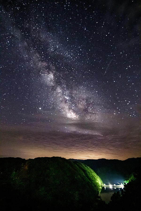 Milky Way over Calderwood Dam Photograph by Jayme Spoolstra