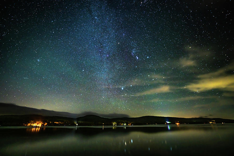 Milky Way over Canadarago Lake Photograph by Kevin Suttlehan