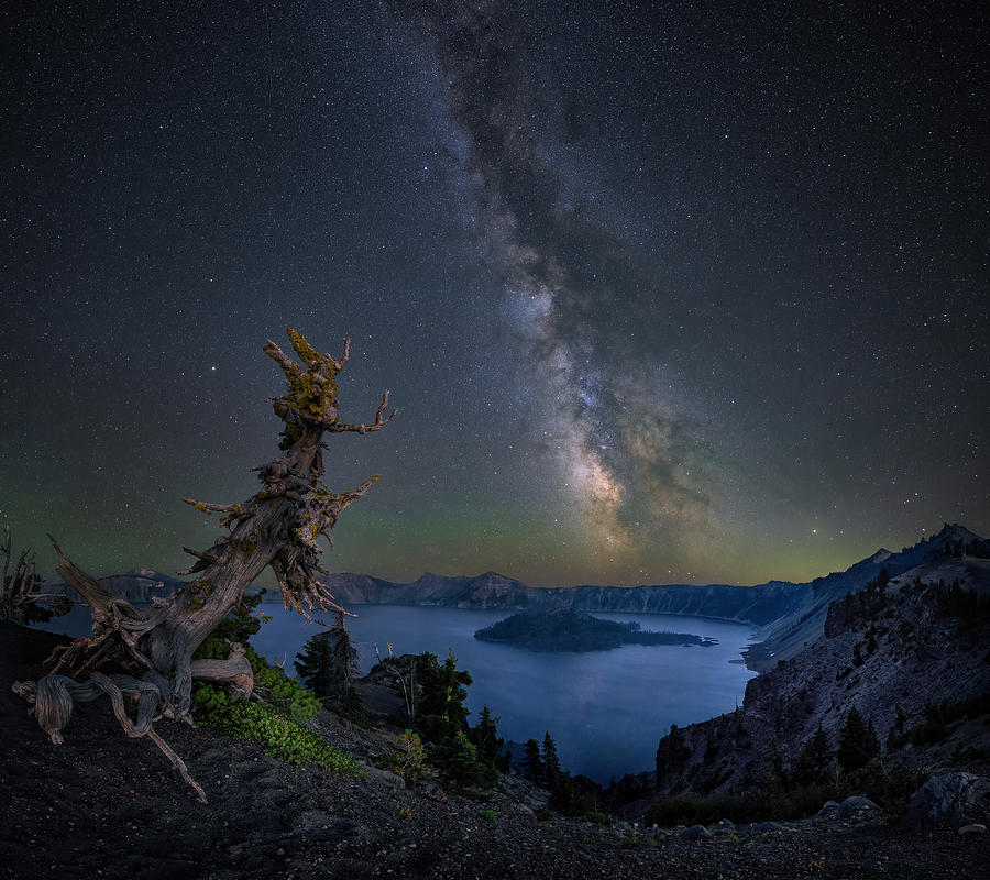 Milky Way Over Crater Lake Photograph by Michael Ash