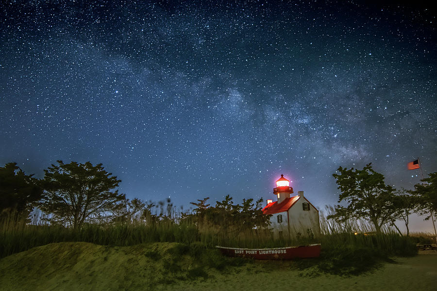 Milky Way Over East Point Photograph by Kristia Adams
