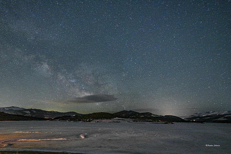 Milky Way over Frozen Lake Dillon Photograph by Stephen Johnson