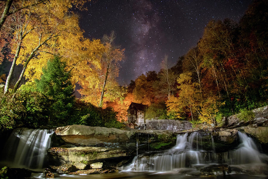 Milky Way Over Glade Creek Photograph by Robert J Wagner