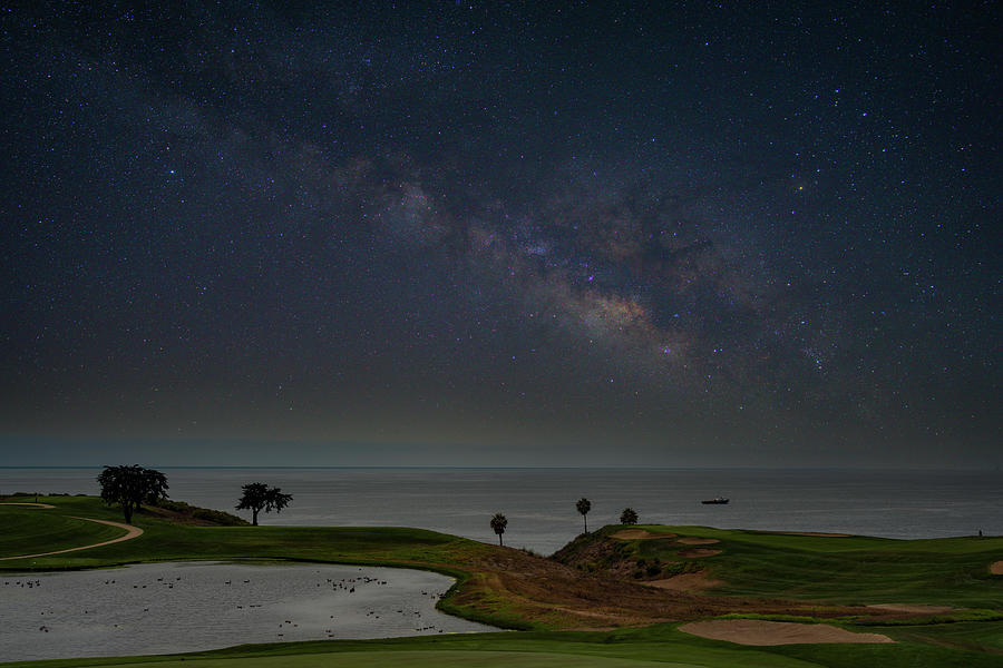 Milky Way Over Ocean and Golf Course 2 Photograph by Lindsay Thomson