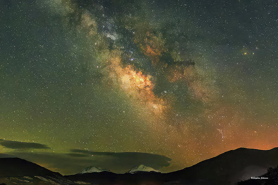 Milky Way over Guyot and Baldy Mountains Photograph by Stephen Johnson