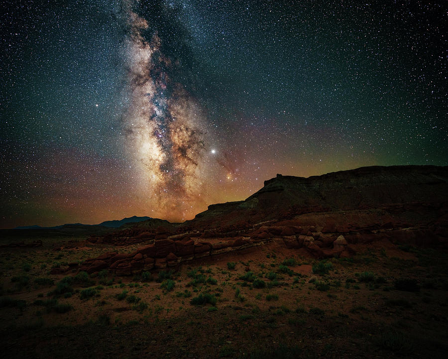 Milky Way Over Little Egypt in Southern Utah Photograph by Rose and Charles Cox